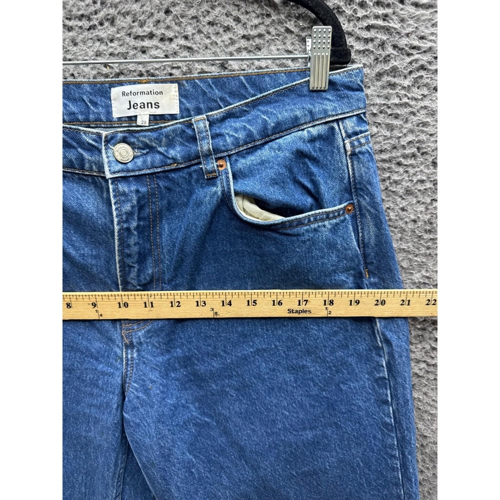 Reformation Cary Low Rise Slouchy Wide Leg Jeans Dark Wash Blue Womens Size 29 - Picture 13 of 15